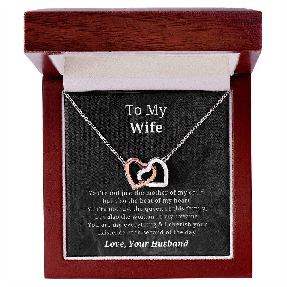 To My Wife Mother Of My Child Interlocked Hearts Necklace Interlocking Hearts Necklace