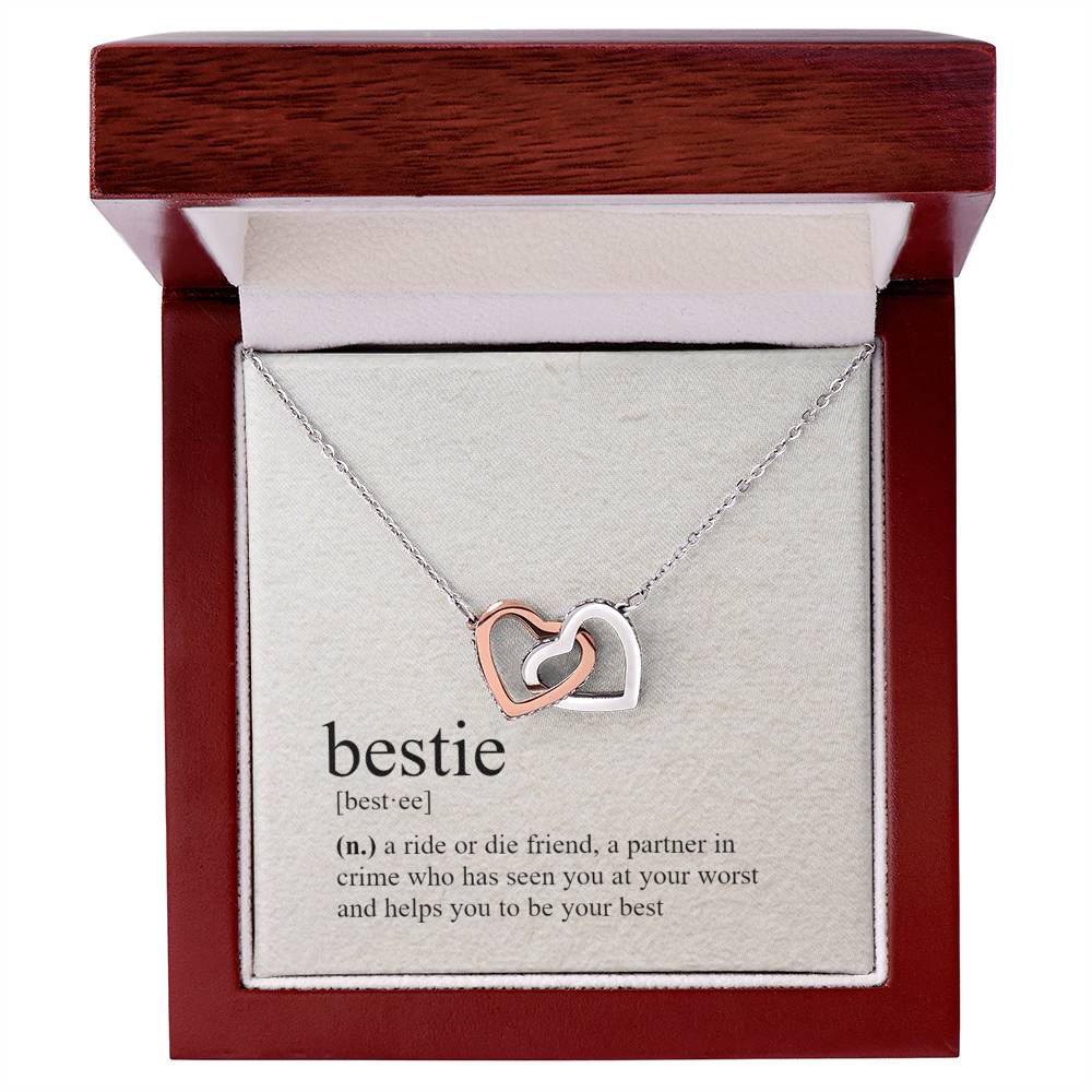 Definition Of A Bestie Necklace Interlocking Hearts Necklace