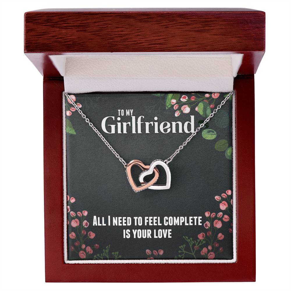 For Girlfriend Interlocking Hearts Necklace - All I Need Is Your Love