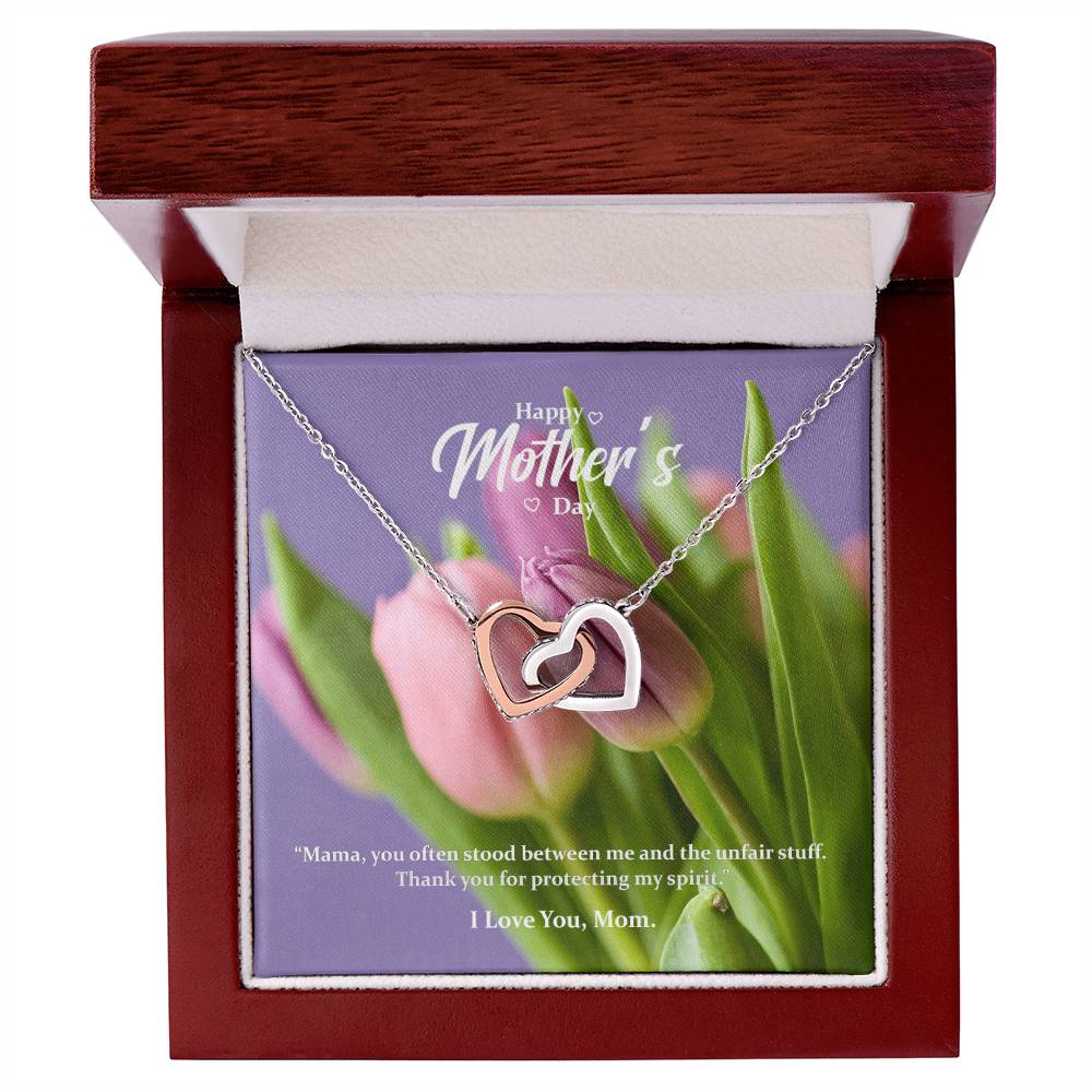 Thank You For Protecting My Spirit. Interlocking Hearts Necklace