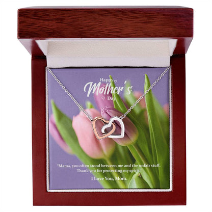 Thank You For Protecting My Spirit. Interlocking Hearts Necklace