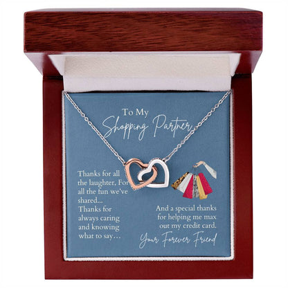 Shopping Partner Necklace Interlocking Hearts Necklace