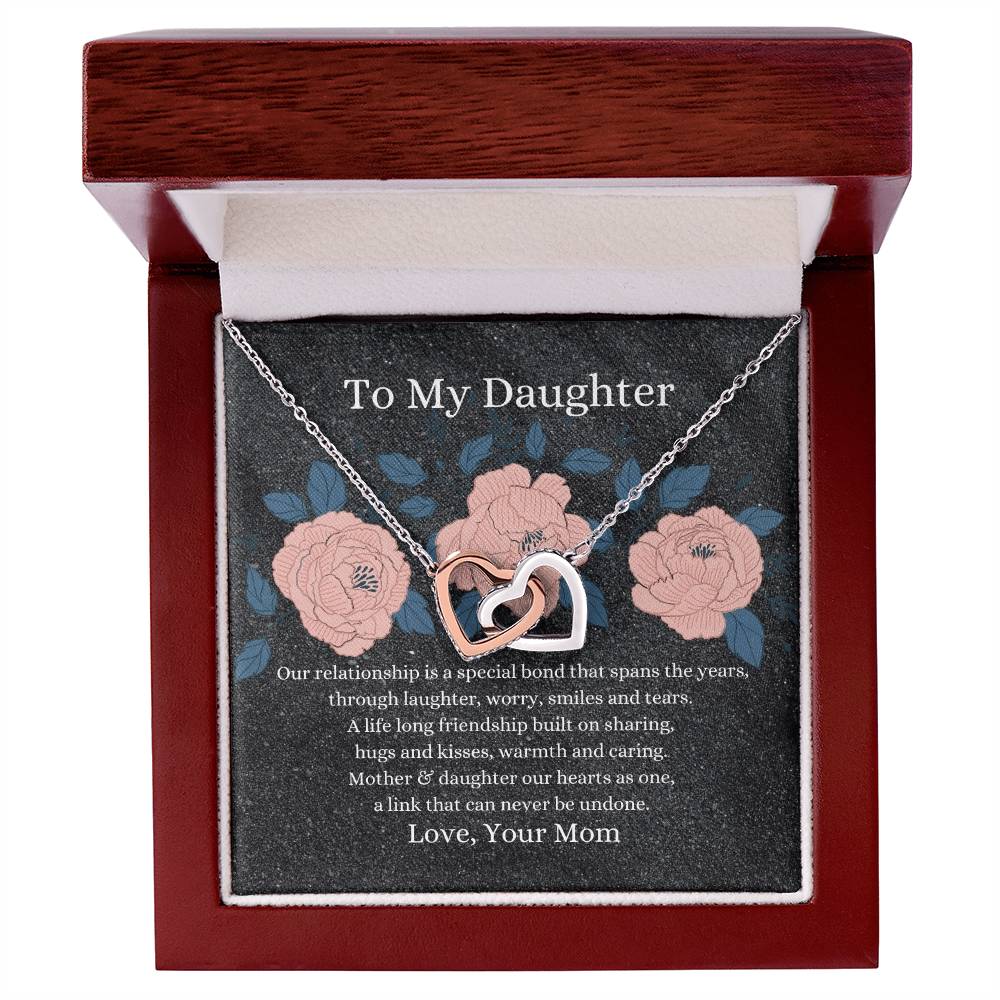 Mother To Daughter Hearts As One Necklace Interlocking Hearts Necklace
