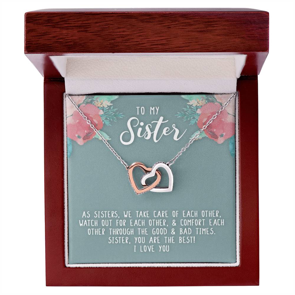 Sister We Take Care Of Each Other - Necklace Interlocking Hearts Necklace
