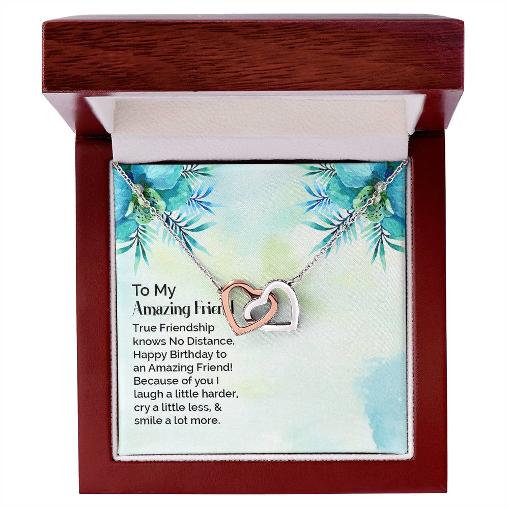 To My Amazing Friend - Interlocking Hearts Necklace