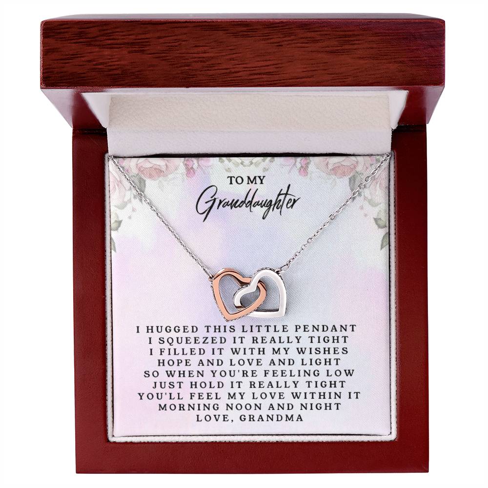 To My Granddaughter From Grandma Interlocking Heart Necklace Interlocking Hearts Necklace