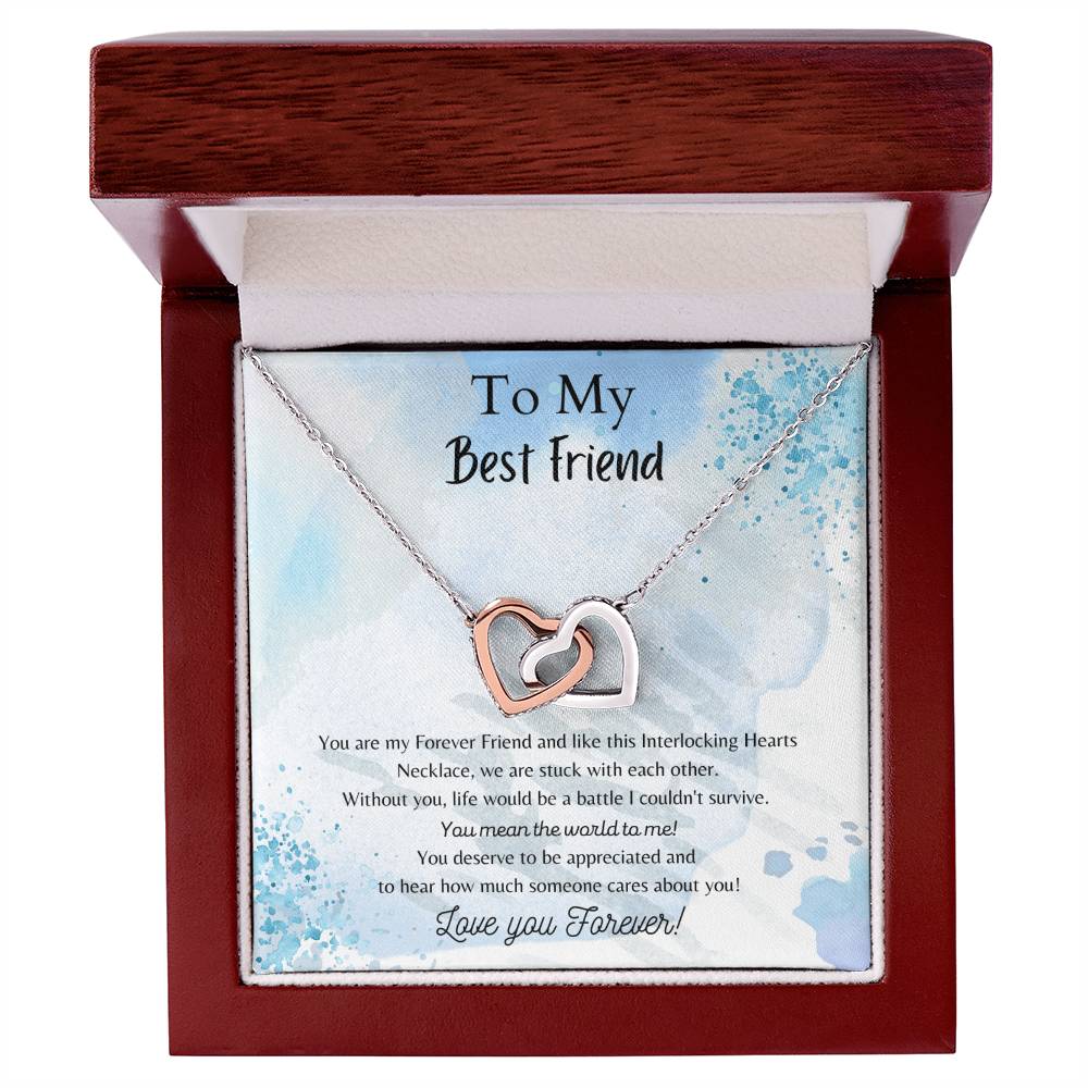 To My Best Friend Interlocking Hearts Necklace