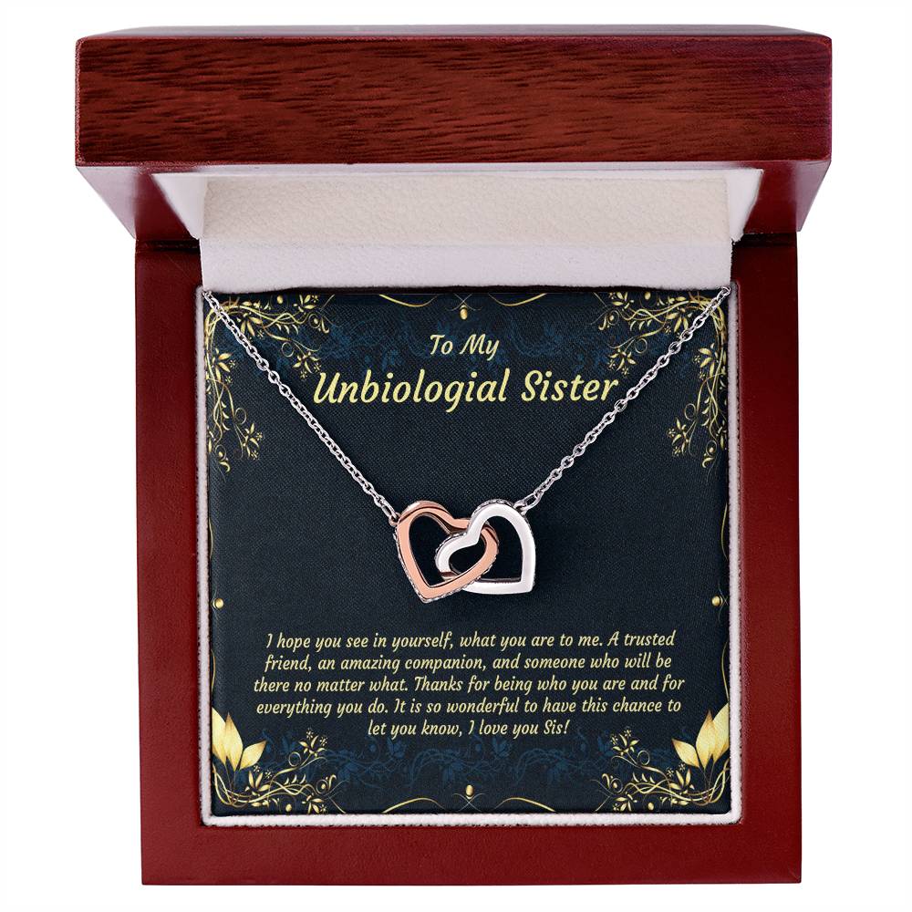 Unbiological Sister Necklace Soul Sister Sorority Sister Sister In Law Necklace Step Sister Gift Tribe Necklace Sister Necklace Interlocking Hearts Necklace