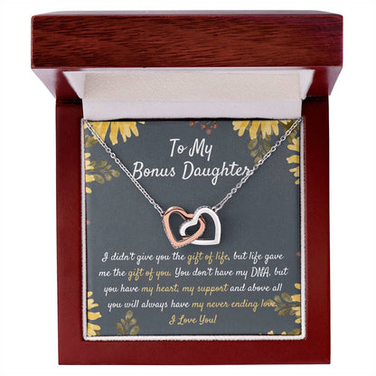 Gift For Bonus Daughter Stepdaughter Necklace Stepdaughter Gift Ideas Unbiological Daughter Gift Best Gift For Stepdaughter Interlocking Hearts Necklace
