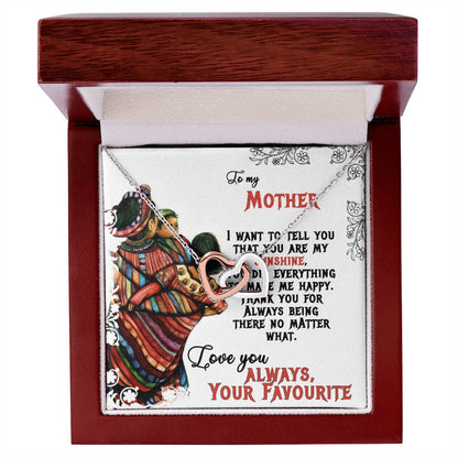 To My Mom Sunshine Love You Always Interlocking Hearts Necklace