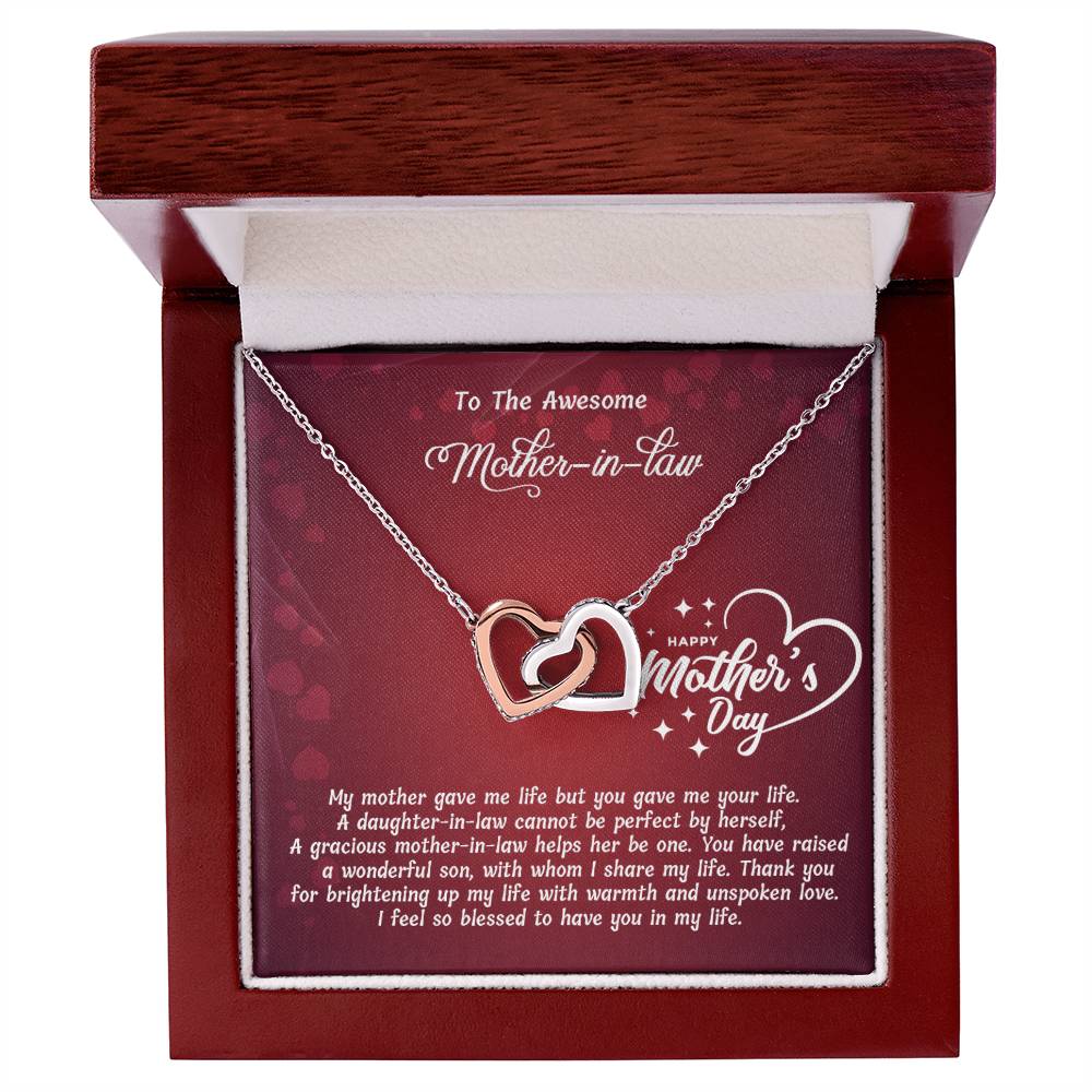 Interlocked Heart Neckless - For Mother In Law Interlocking Hearts Necklace