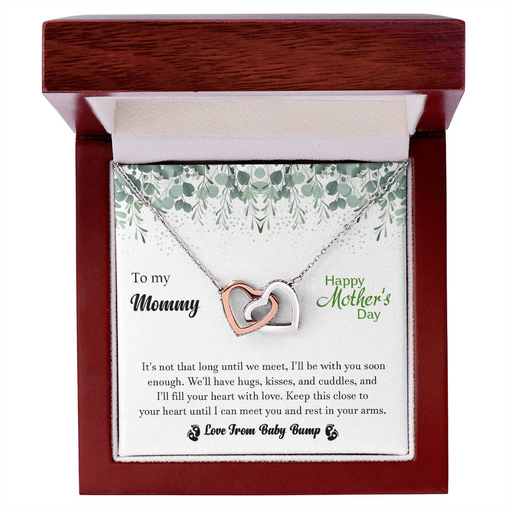To My Mommy - From Baby Bump - Pregnancy Gift - Mother'S Day Gift - Luxury Necklace Interlocking Hearts Necklace