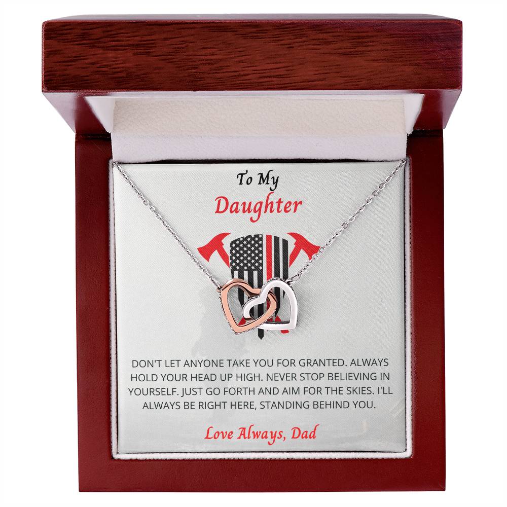 To My Daughter Necklace Interlocking Hearts Necklace