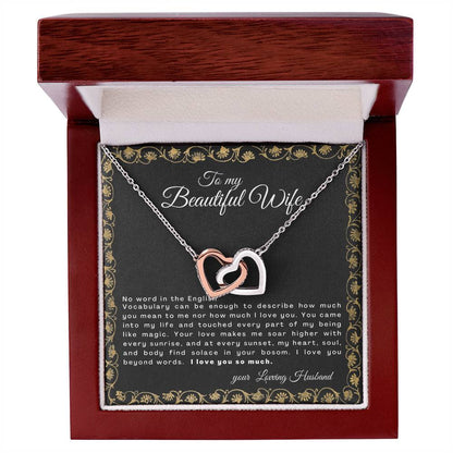 Gift For Wife No Word In The English Vocabulary Interlocking Hearts Necklace