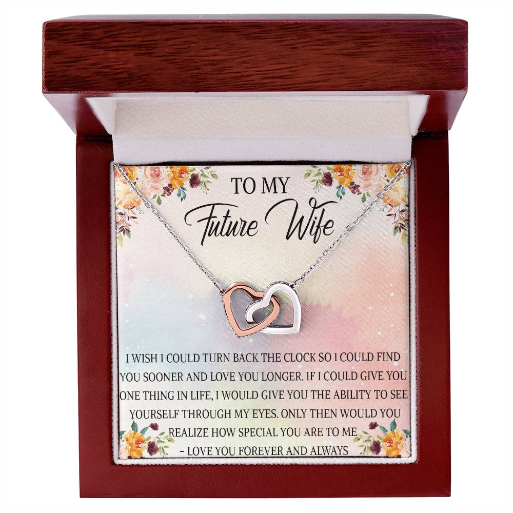 Future Wife Necklace To My Future Wife Interlocking Hearts Necklace Future Wife Birthday Gift Girlfriend Necklace Girlfriend Necklace
