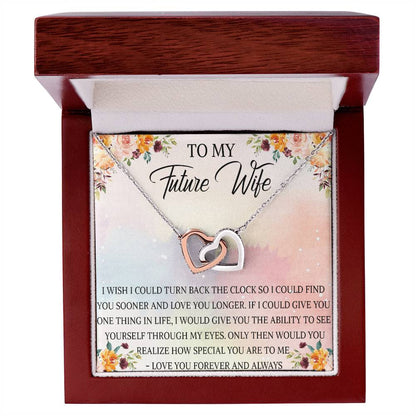 Future Wife Necklace To My Future Wife Interlocking Hearts Necklace Future Wife Birthday Gift Girlfriend Necklace Girlfriend Necklace