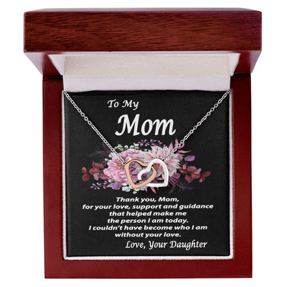 To My Mom Gift Necklace To Mom From Daughter Message Card Necklace Mother'S Day Gift Necklace Mom Birthday Gift Necklace Interlocking Hearts Necklace