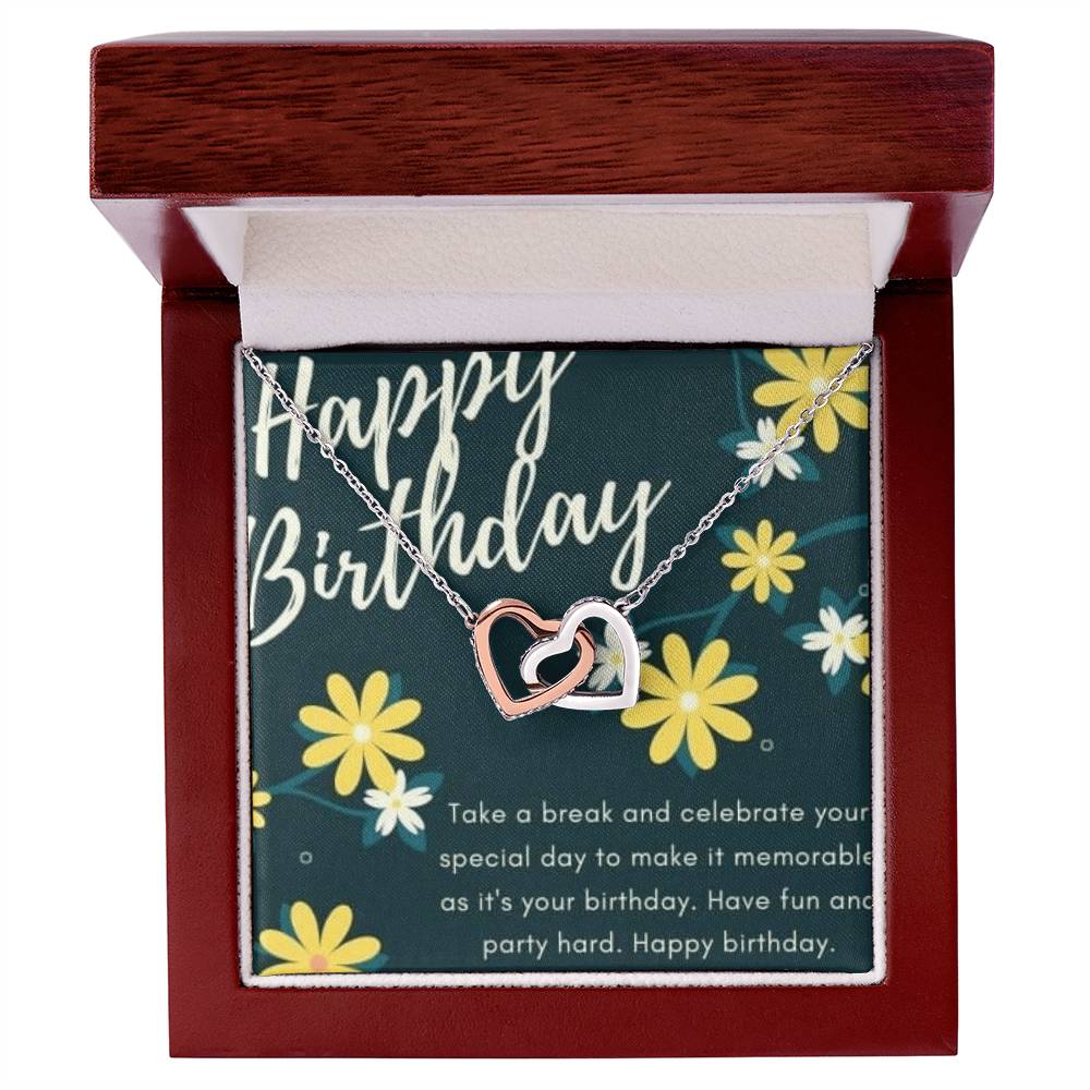 Birthday To My Daughter Interlocking Hearts Necklace