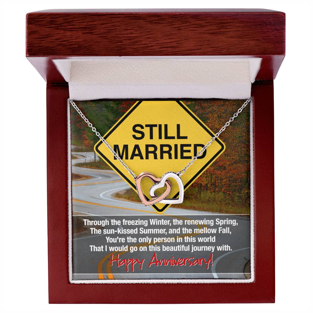 Still Married Anniversary Necklace Interlocking Hearts Necklace
