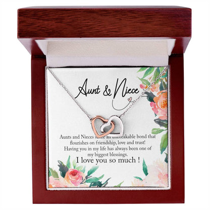 Aunt And Niece Necklace Interlocking Hearts Necklace