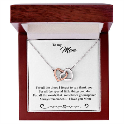 To My Mom Necklace Interlocking Hearts Necklace