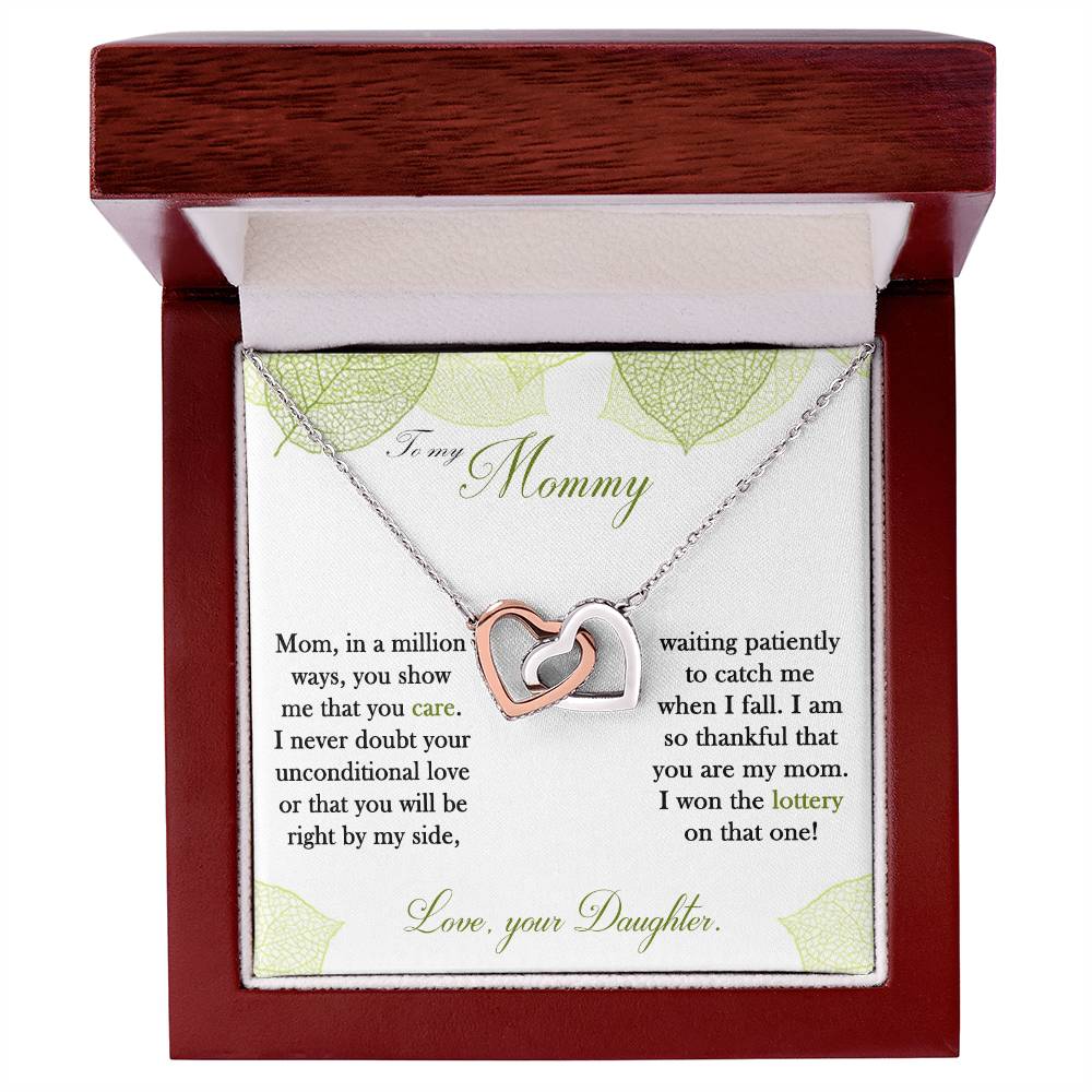 To My Mom - Interlocking Hearts Necklace - Gift For Mother