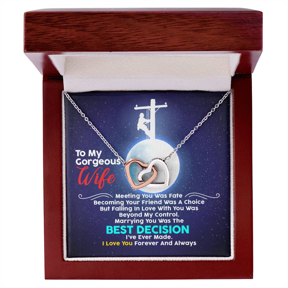 Lineman'S Wife - Interlocking Heart Necklace Interlocking Hearts Necklace