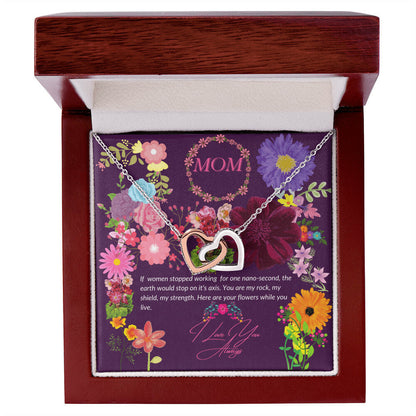 Happy Mother'S Day Locked Hearts Interlocking Hearts Necklace