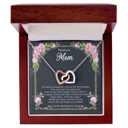 Thank You Mom - Mother'S Day Gift - Luxury Interlocking Heart Necklace Interlocking Hearts Necklace