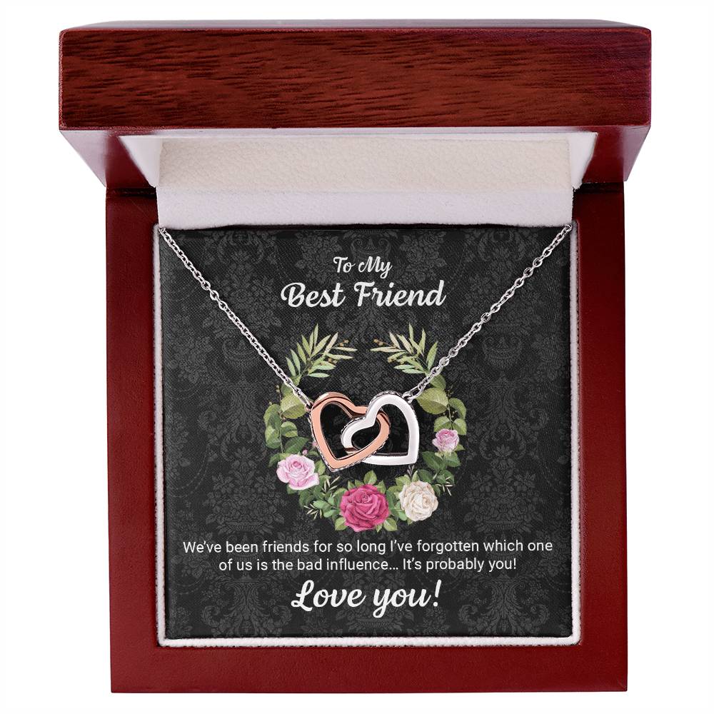 Best Friends Twin Hearts Necklace Interlocking Hearts Necklace