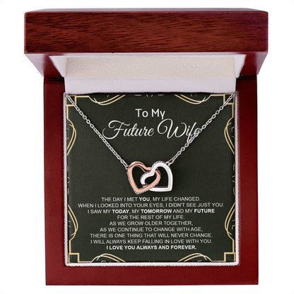 To My Future Wife - Luxurious Necklace Interlocking Hearts Necklace