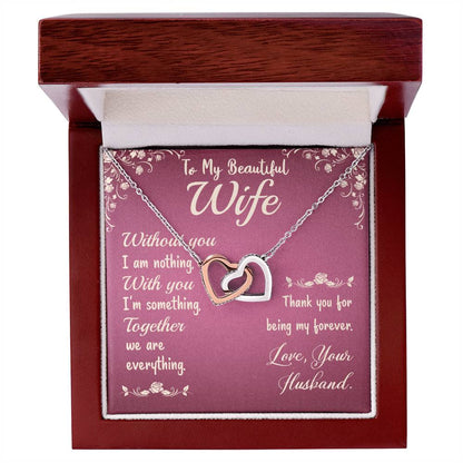 Interlocking Hearts Necklace - To My Beautiful Wife