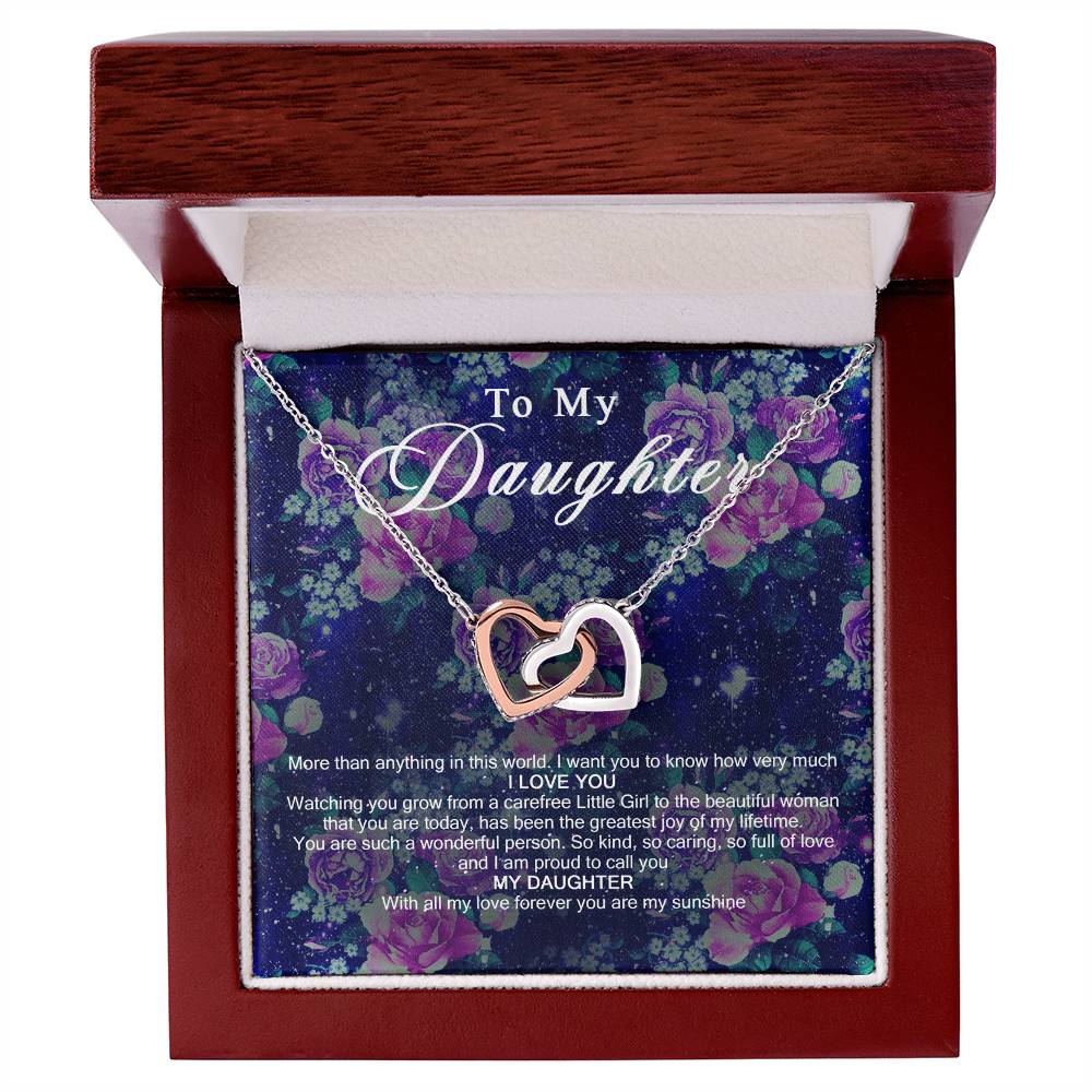 To My Daughter Interlocking Hearts Necklace