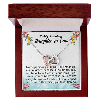 Daughter In Law Gift From Mother In Law To Bride Wedding Gift For Daughter-In-Law On Wedding Day Gift For Bride Interlocking Hearts Necklace