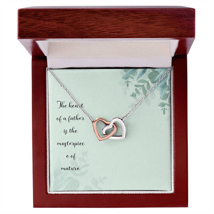 The Heart Of A Father Is The Masterpiece Of Nature - Interlocking Heart Necklace Interlocking Hearts Necklace