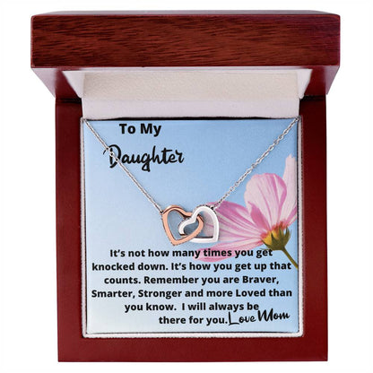 How You Get Up Necklace Graduation Birthday Gift For Daughter From Mom Interlocking Hearts Necklace