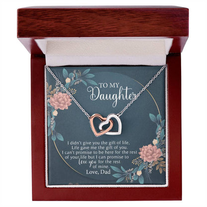 To My Daughter - I Love You For The Rest Of Mine - Necklace Interlocking Hearts Necklace