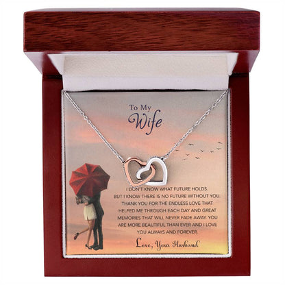 Gift For My Wife Interlocking Hearts Necklace