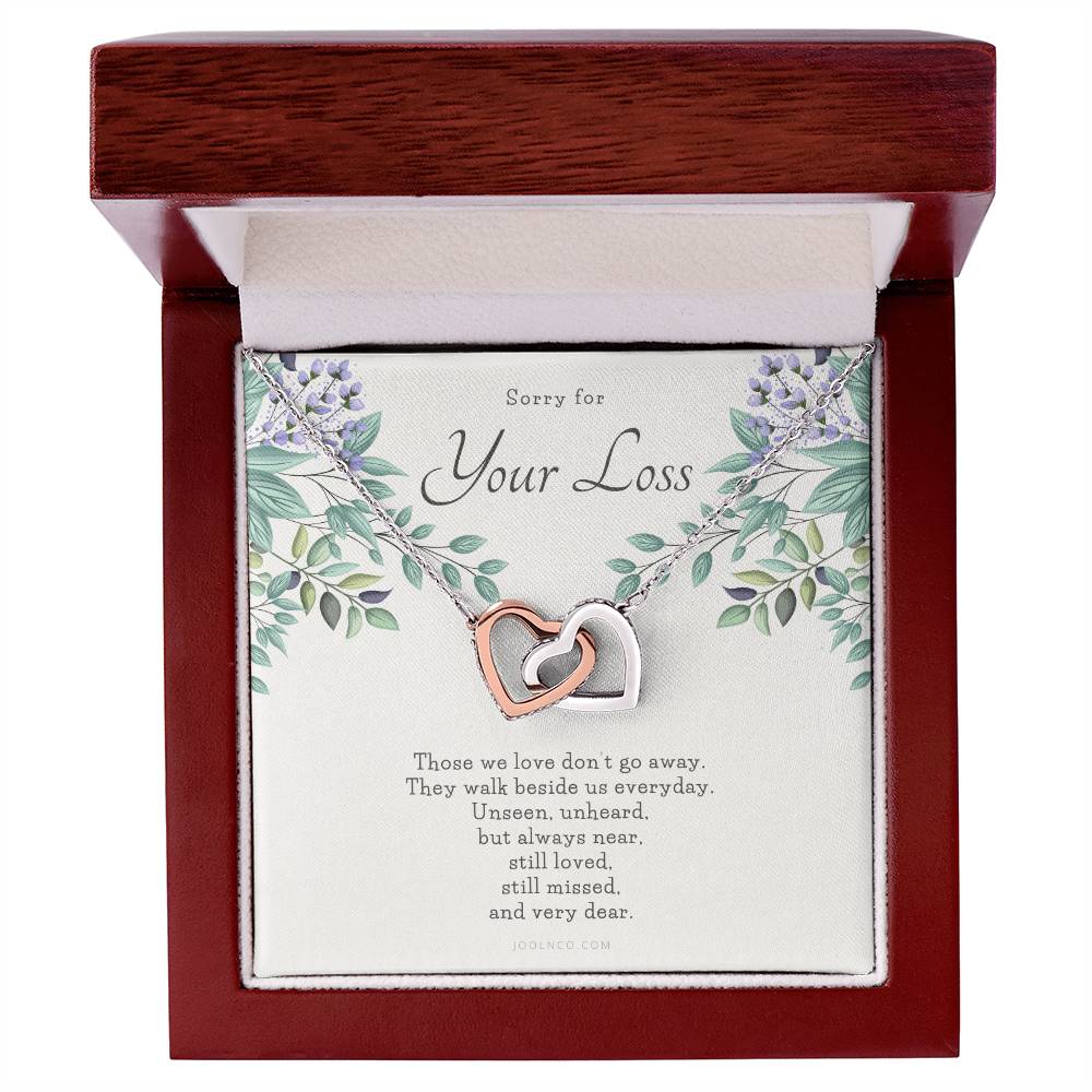 Loss Of Loved One Necklace Loss Of Mother Gift Loss Of Father Gift Sorry For Your Loss Sympathy Gift Sterling Silver Pet Loss Gift Interlocking Hearts Necklace