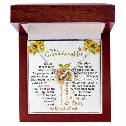 To My Granddaughter - Interlocking Hearts Necklace