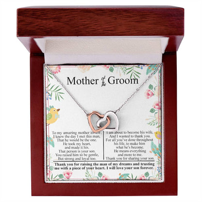 Mother Of The Groom Interlocking Hearts Necklace