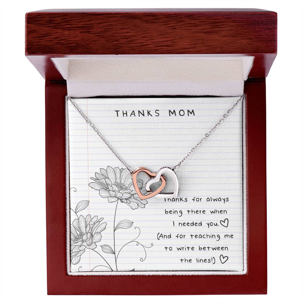 Thanks Mom - Between The Lines Interlocking Hearts Necklace