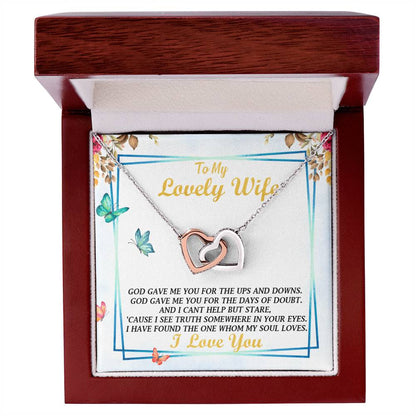 To My Wife - Interlocking Hearts Necklace - So-30