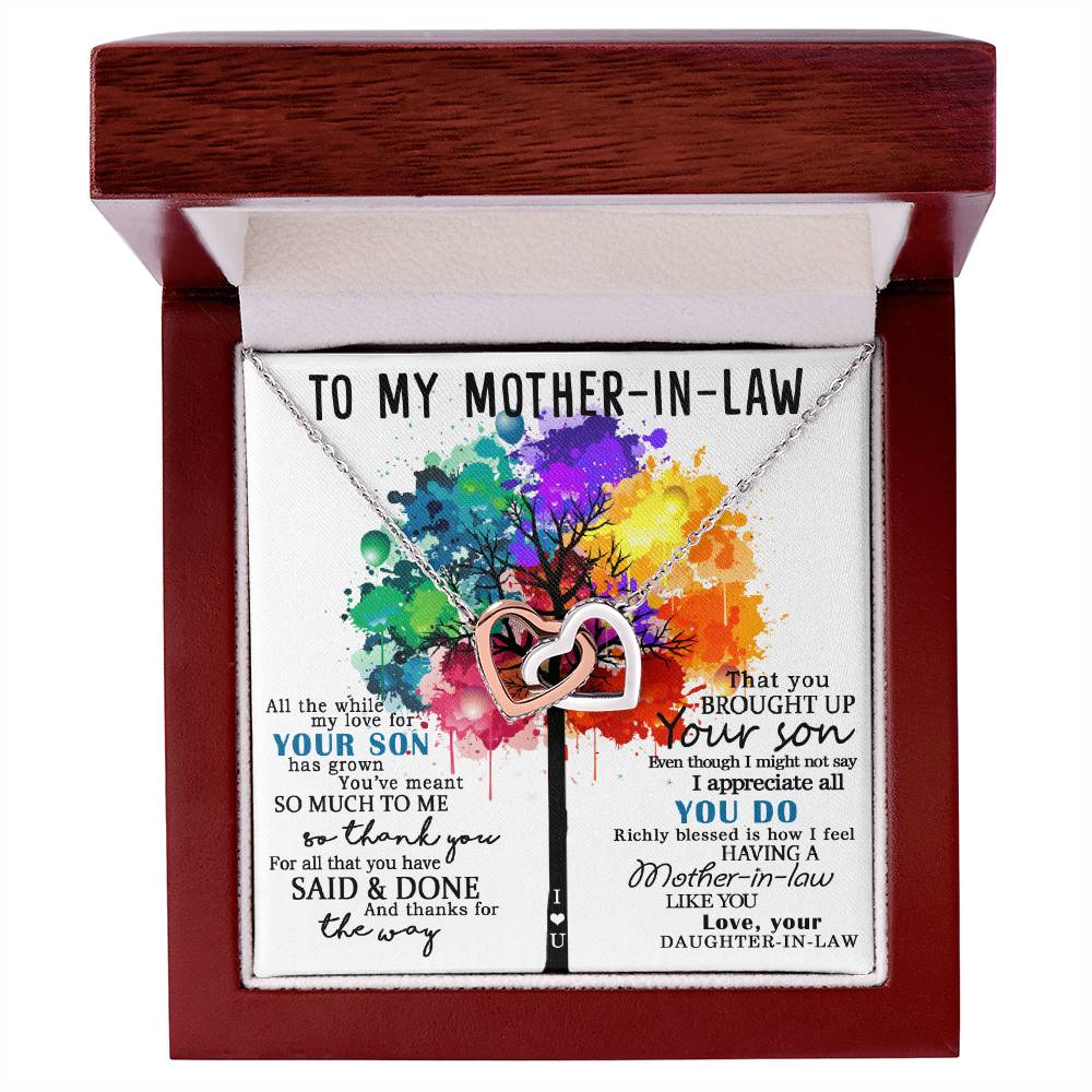 To My Mother-In-Law Gift For Mother-In-Law Mother-In-Law Necklace Mother-In-Law Pendant Mom-In-Law Necklace To My Future Mom-In-Law Interlocking Hearts Necklace
