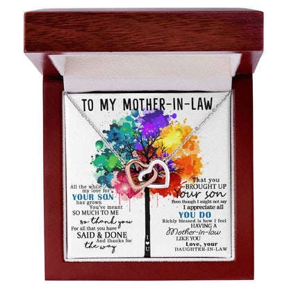 To My Mother-In-Law Gift For Mother-In-Law Mother-In-Law Necklace Mother-In-Law Pendant Mom-In-Law Necklace To My Future Mom-In-Law Interlocking Hearts Necklace