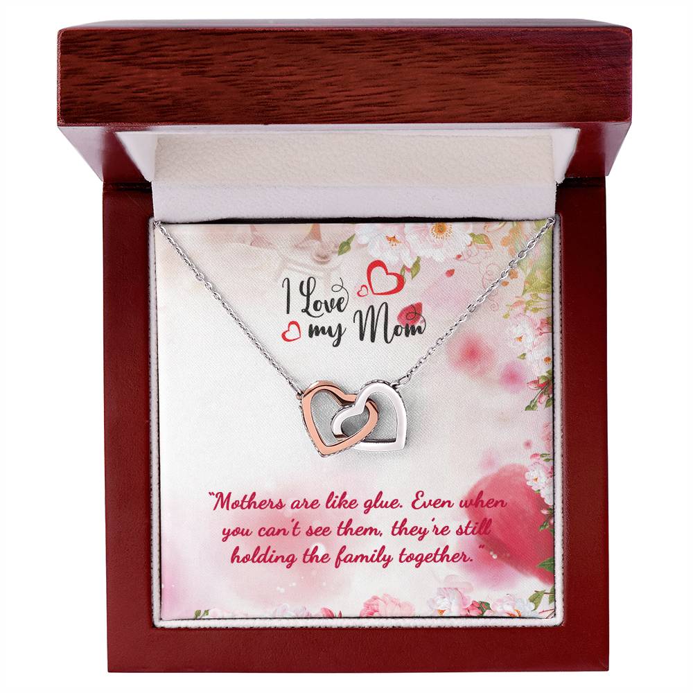 Mother Is The Name For God In The Lips And Hearts Of Little Children Interlocking Hearts Necklace