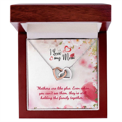 Mother Is The Name For God In The Lips And Hearts Of Little Children Interlocking Hearts Necklace