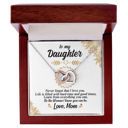 To My Daughter - Special Heart Necklace - Tmdt01 Interlocking Hearts Necklace