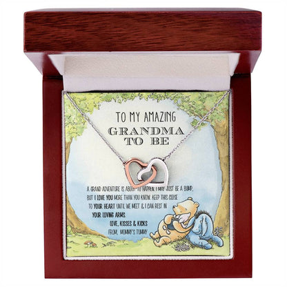 Grandma - A Grand Adventure Is About To Happen Interlocking Hearts Necklace