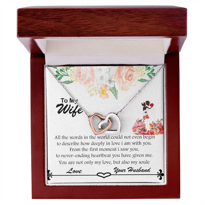 Gift For Wife To Show Just How Deeply In Love You Are. Interlocking Hearts Necklace